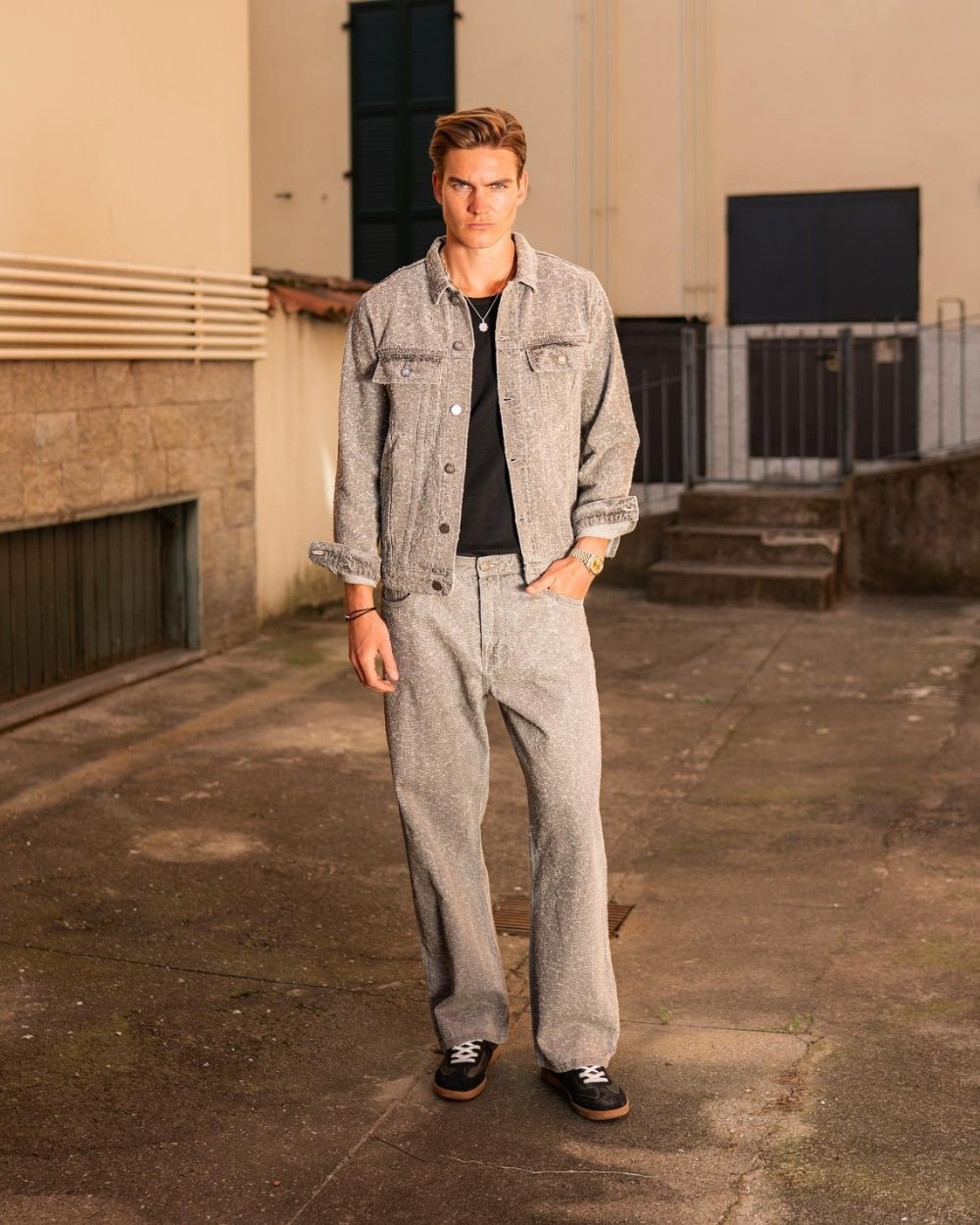 Textured Denim Jacket Grey | Skagen - clothing.dk